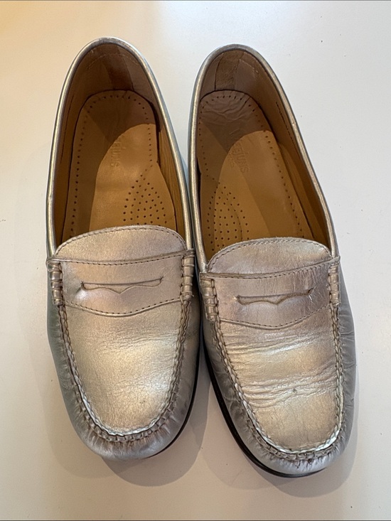 G.H. Bass & Co. Shoes - G.H. Bass & Co. Metallic Silver Penny Loafers